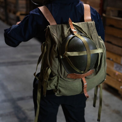 Romanian Military Canvas Backpack with Helmet Straps